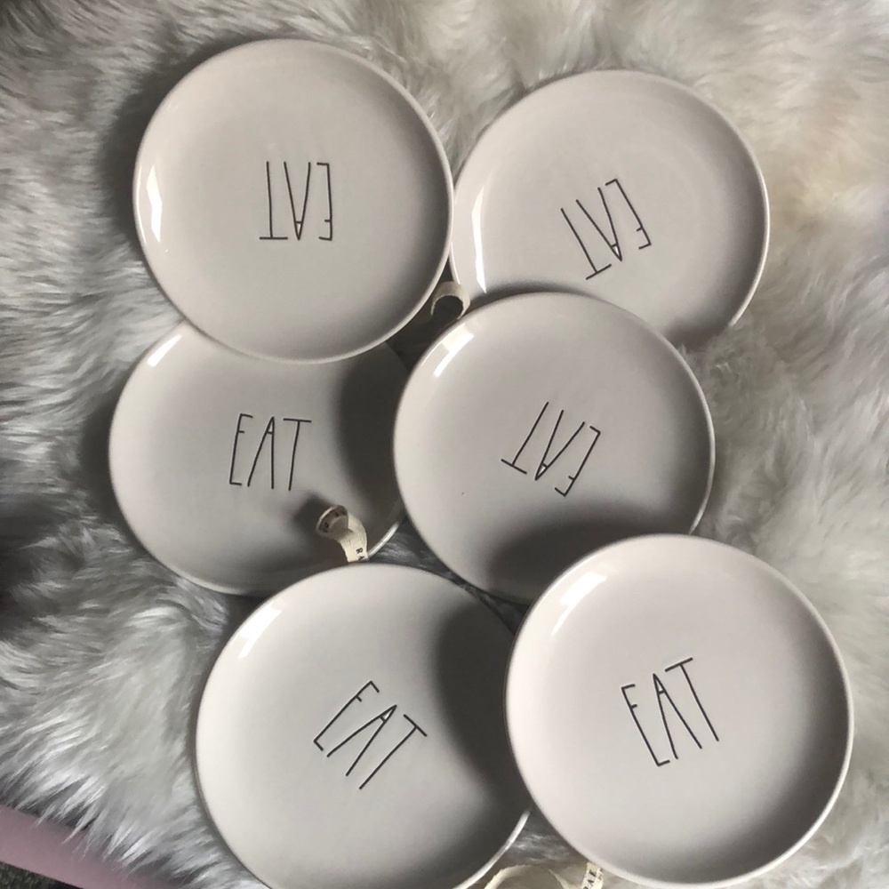 Rae Dunn 6” ceramic Plates EAT